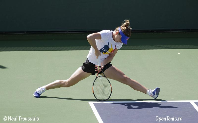 Simona Halep la antrenamente la Indian Wells
